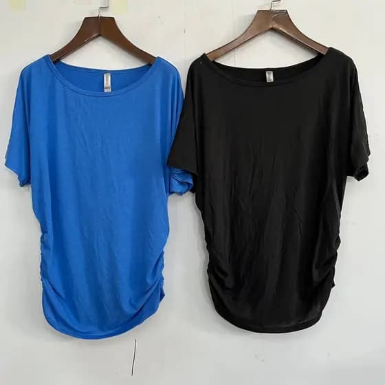 Estilo preguiçoso camiseta de manga curta feminina verão solto lado cordão cintura estreita boneca mangas mais magro olh