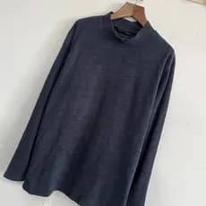 Outono inverno meia gola alta camisa de fundo das mulheres dos homens forro de lã cor sólida azul marinho alemão veludo