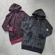 Armário bens estilo outono senhoras Retro zíper Cardigan pequeno xadrez de manga comprida moletom com capuz mais magro o