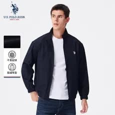 Uspoloassn American Poloassn Association Primavera Outono Jaqueta Masculina de Gola Alta Casual All-Match Jaqueta Fina M