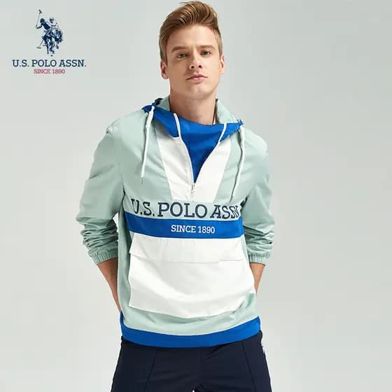 Uspoloassn American Poloassn Association Outono Paul Jaqueta masculina moderna com capuz