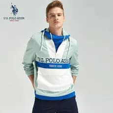 Uspoloassn American Poloassn Association Outono Paul Jaqueta masculina moderna com capuz