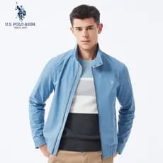 Uspoloassn American Poloassn Association Primavera Outono Homens Gola Jaqueta Business Fina Top de Meia-idade