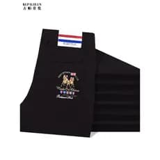 High-End preto negócios calças casuais elástico moda calças retas juventude meados de cintura alta Paul calças finas pri