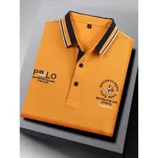 High-End lapela Paul Bottoming primavera outono manga comprida camiseta masculina colarinho pai topo negócios Casual Wea