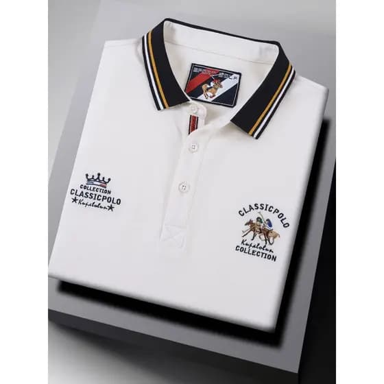 Marca camiseta masculina cor combinando manga comprida camiseta lapela puro algodão Paul camiseta topo primavera outono