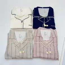 País da Ilha Voadora ~ Armário 398+!Pijama de casal de fio duplo de algodão Quan!Pijama Pijama Masculino Feminino Ternos