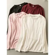 Primavera outono comércio exterior versão coreana nova moda Casual mais magro olhar simples em torno do pescoço de manga