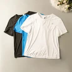 Verão comércio exterior versão coreana novo estilo Casual moda esportes simples em torno do pescoço manga curta pulôver