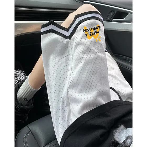 Malha de secagem rápida gelo seda basquete Shorts masculino verão respirável esportes tamanho grande americano Fitness e