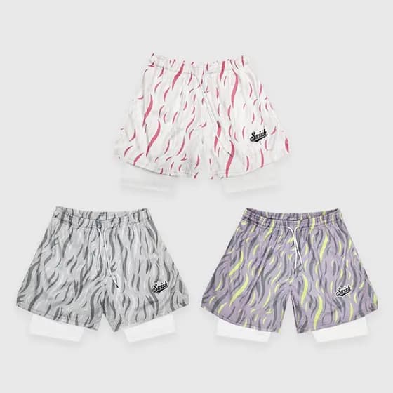 SWISH THE BALL IN Willow Leaf Series American Sports Falso Shorts de basquete de Cama dupla de duas peças Masculinas tr