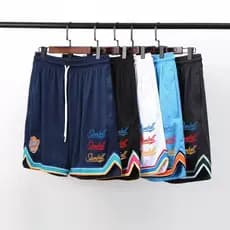 Slambl novos Shorts finos ins na moda tecido lado aberto novo estilo praia calças de basquete de perna larga listrado Re