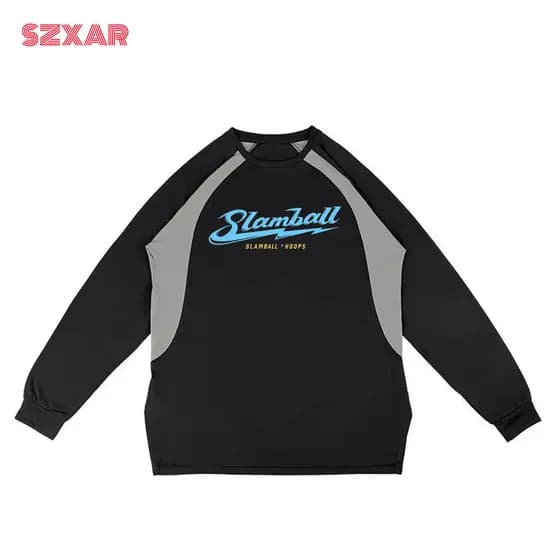 SLAMBALL outono novas cores esportivas combinando estilo americano camiseta de manga comprida terno de tiro masculino de