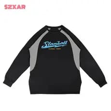 SLAMBALL outono novas cores esportivas combinando estilo americano camiseta de manga comprida terno de tiro masculino de