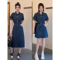 Plus Size roupas femininas gordura mm Denim vestido feminino 2026 verão novo estilo saia ligeiramente gorda meninas cobr