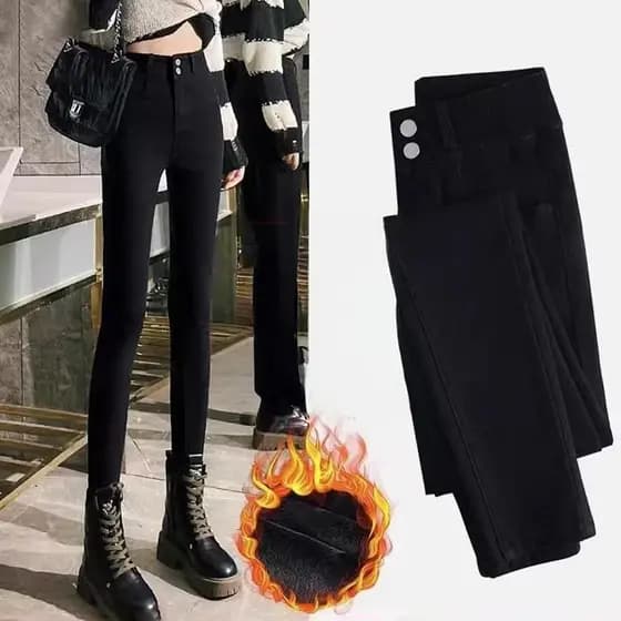 2025 novo estilo outono inverno preto gordura mm Leggings feminino exterior usar pés pequenos calças pretas mais veludo