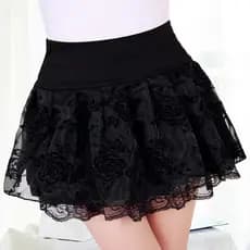 Saia curta 2024 outono inverno saia Organza cintura alta tamanho grande renda Pettiskirt rosa saia plissada pequena saia