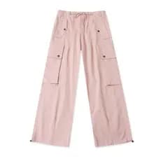 Macacão de algodão de perna larga primavera outono novo estilo feminino versão coreana solto botão de cintura alta Multi