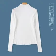 Alta elástica macia cerosa camisa de fundo de malha outono nova feminina meia gola alta pulôver manga longa roupa interi