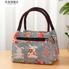 Bolsa feminina de lona leve à prova d'água, bolsa pequena de pano para mamãe, bolsa de mão, lancheira espessada