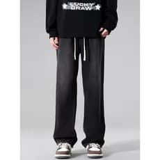 Calças de brim masculinas preto Retro americano Street Wear calças masculinas calças de perna larga calças masculinas ca