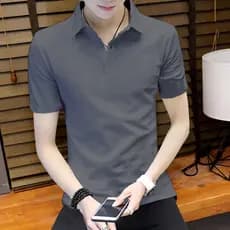 2025 verão novo estilo puro algodão High-End camisa POLO de manga curta camiseta masculina na moda lapela All-Match cami