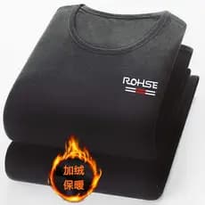 Outono inverno High-End puro algodão moletom masculino forro de lã engrossado pulôver quente camisa de fundo solto todos