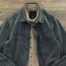 High-End camisa jaqueta masculina estilo militar americano Retro ferramentas engrossado outono inverno resistente ao des