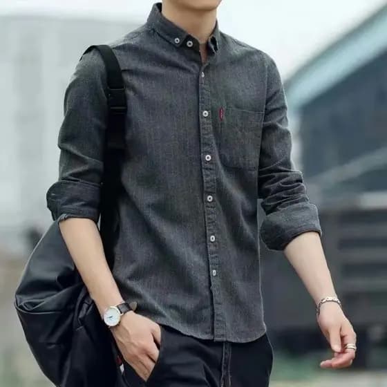 2021 primavera outono roupas Oxford girando roupas de trabalho camisa masculina soldador de manga comprida Anti-escaldan