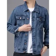 Primavera outono 2026 novo estilo jaqueta jeans masculina solta resistente ao desgaste outono Street wear Plus Size maca