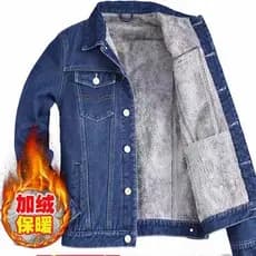 W inverno forro de lã engrossado denim jaqueta masculina quente resistente à sujeira resistente ao desgaste masculino ta