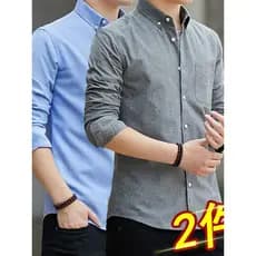 Camisa de algodão puro de manga comprida masculina outono novo estilo fino ajuste resistente à sujeira bolso resistente