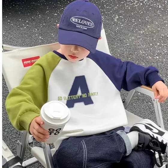 Moletom infantil topos roupas infantis meninos primavera outono médio grande crianças versão coreana de manga comprida s
