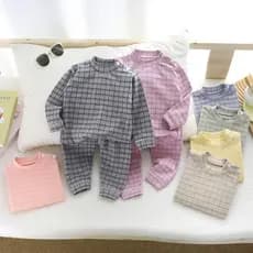 Crianças crianças alemão veludo Homewear conjunto meninos meninas outono inverno roupa interior térmica médio grande cri