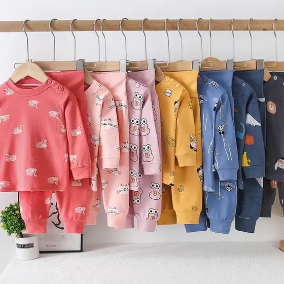 Crianças conjunto de roupa interior puro algodão meninos roupas outono calças compridas bebê cintura alta quente meninas