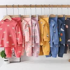 Crianças conjunto de roupa interior puro algodão meninos roupas outono calças compridas bebê cintura alta quente meninas