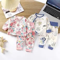Conjunto de roupa íntima infantil de algodão puro classe a novo estilo pijamas para meninos bebê algodão quente roupas d