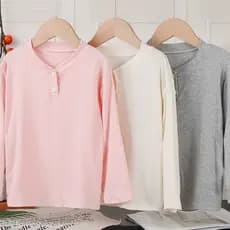 Top único masculino Modal infantil Bottoming topo de manga comprida camiseta fina de manga comprida elástica meninas
