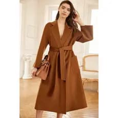 Padrão de roupas outono inverno novo estilo 668 dupla face cinto de gravata de lã longo casaco corte desenho papel roupa