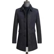 Casaco de lã masculino inverno 528 fino-ajuste camurça comprimento médio simples roupas padrão corte desenho papel roupa