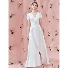 Sanqing luxo novo estilo saia longa padrão Kraft 336 vestido de noite fino ajuste Real DIY roupas femininas 1: 1 padrão