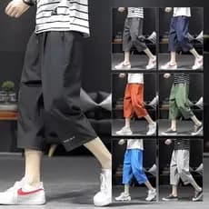Shorts de seda gelo masculino verão fino Casual esportes calças masculinas soltas calças de cinco pontos tamanho grande