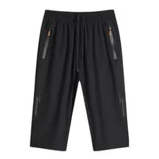 Calças cortadas de seda gelo masculinas verão fino tamanho grande solto calças esportivas masculinas calças casuais reta