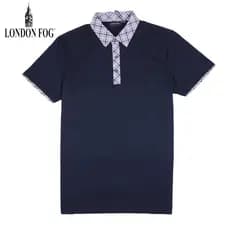 LONDRES FOG/LONDON FOG Speciality Store Verão Novo Estilo Duplo Mercerizado Algodão Idosos de Meia-idade Casual Camiseta