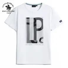 Saint Paul masculino estilo verão em torno do pescoço 100% algodão Casual manga curta camiseta de fundo camisa impressa 