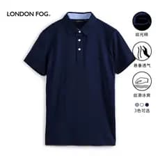 LONDRES FOG/LONDON FOG masculino duplo mercerizado algodão verão negócios Casual camiseta de manga curta masculina de me