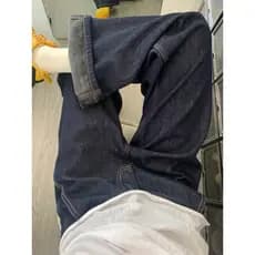 Jeans de lã azul escuro feminino engrossado Plus Size gordura mm mais magro olhar pequeno Tannin azul largo-Le
