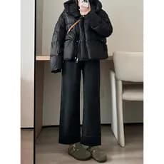 Calças de brim retas enroladas femininas 2026 verão Plus Size gordura mm mais magro olhar pequenas calças pretas tornoze