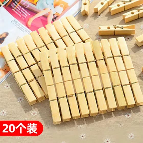 100 pçs pacote de prendedores de roupa de madeira de bambu à prova de vento pequenos clipes de secagem colcha clipes de