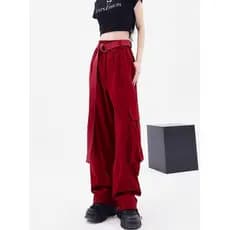 Alfaiataria Academia AX110 Macacão Padrão Feminino Reto Cintura Alta Solta Calças Perna Larga Roupas Padrão Alfaiataria